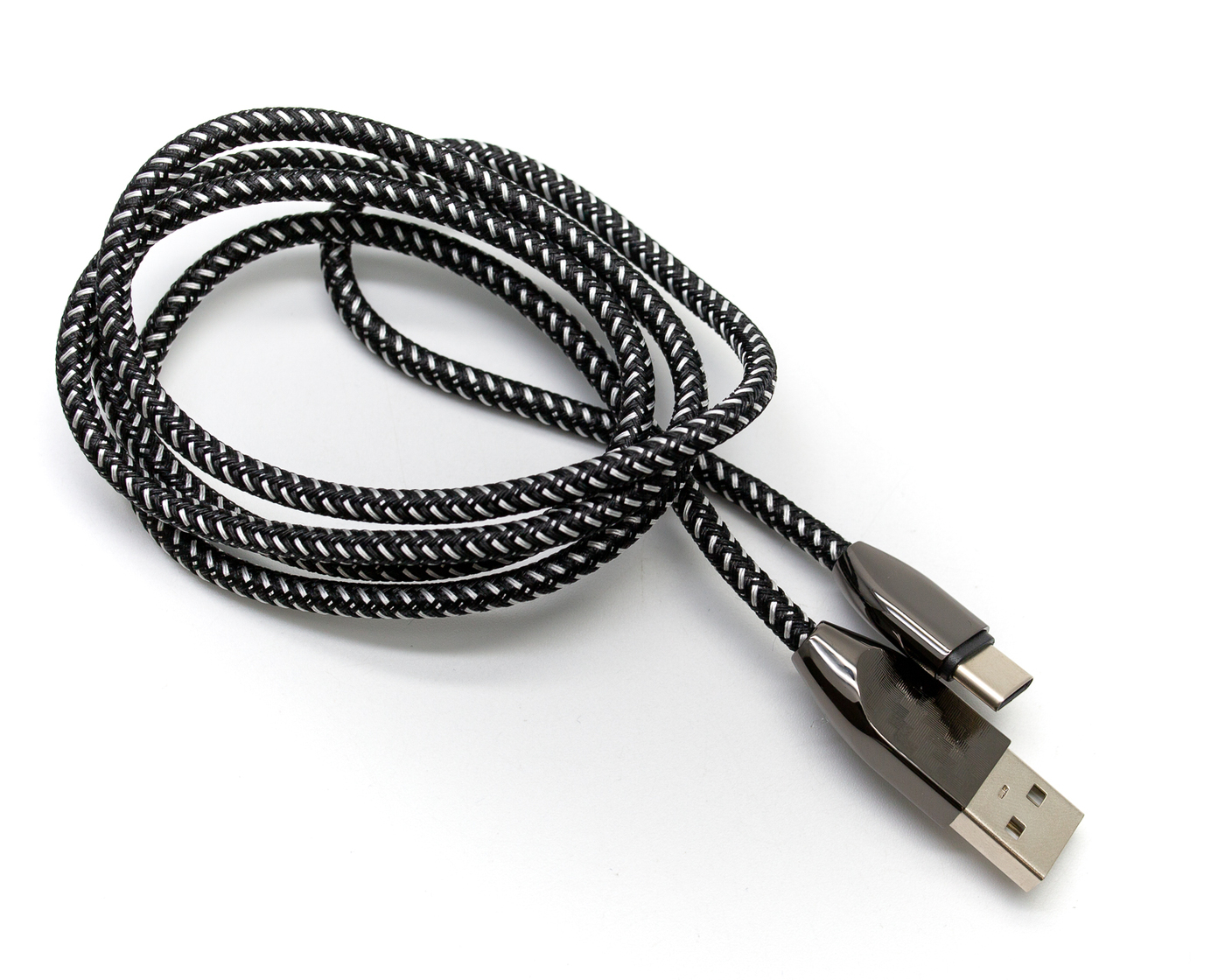 Isa USB 2.0 - Type-c 01, 2,1a, 1 метр, металл/нейлон, серебро. Усиливающий провод. Кабель USB - Type-c FONENG x82 1m, 3a , нейлон (Black) цена кабеля 145 руб.