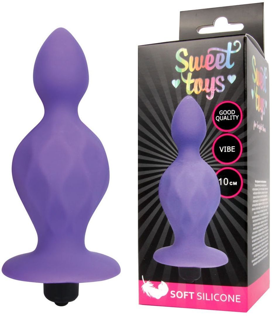Анальный вибратор Sweet Toys ST-40182-5, фиолетовый, 100 мм х 25, 45 мм, фиолетовый