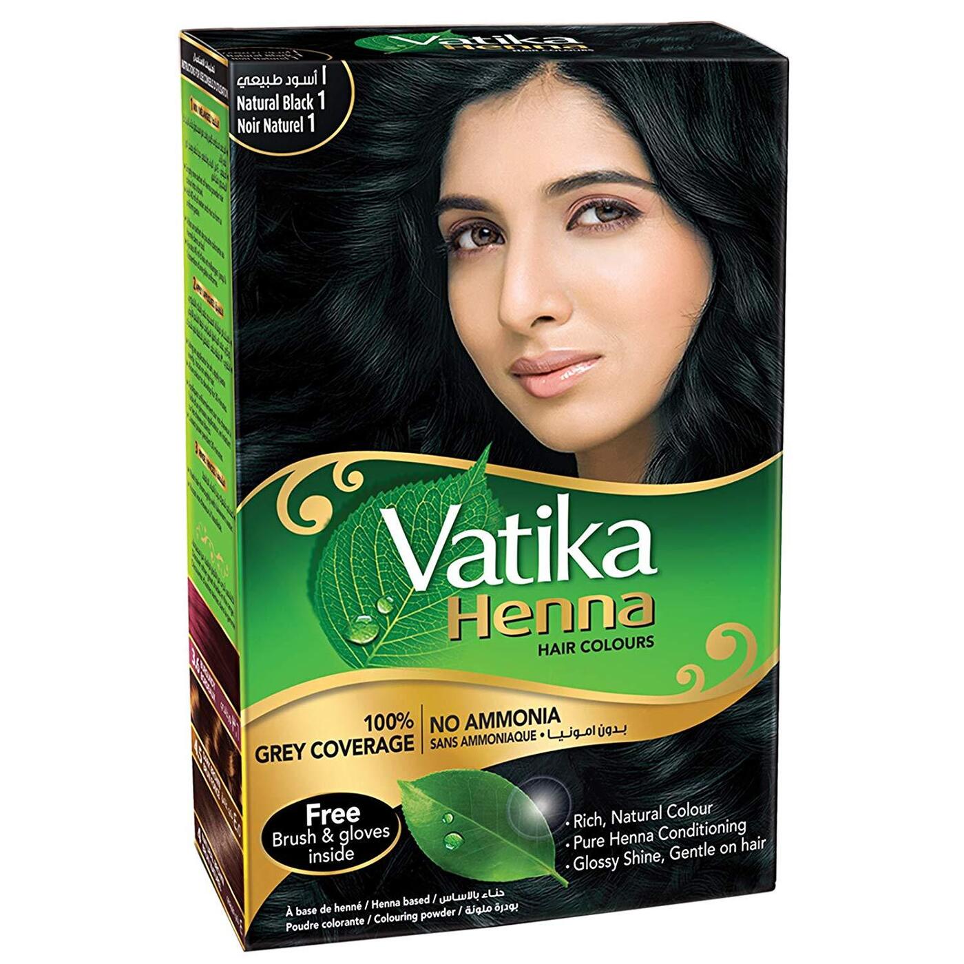 Хна для волос Dabur Vatika Henna черная Black, 6 шт. по 10 г