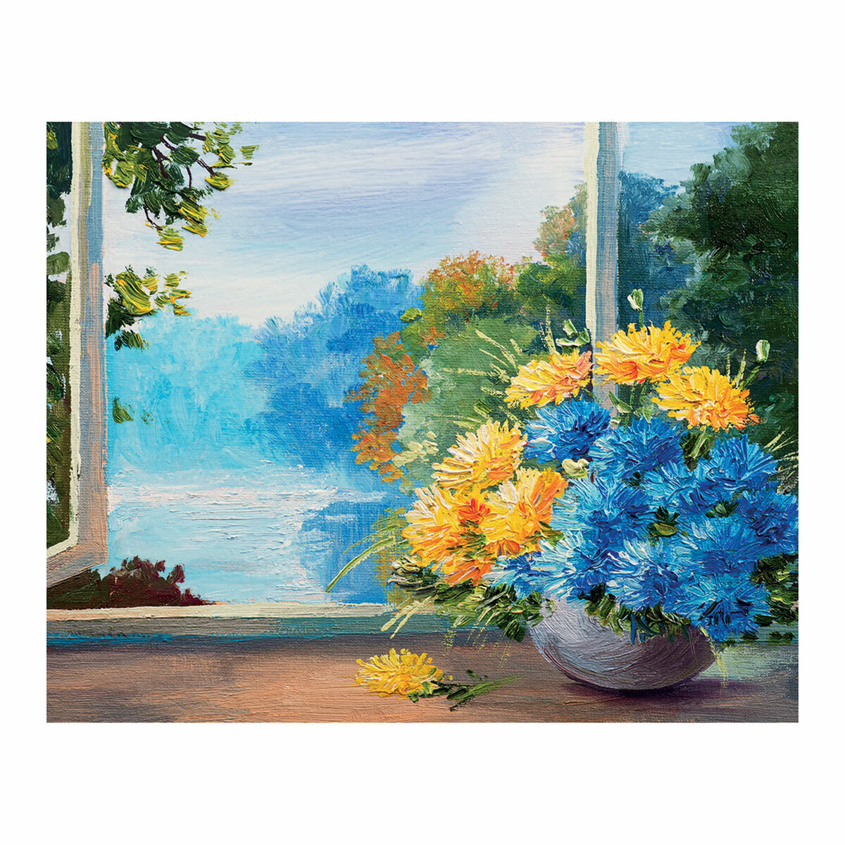 Холст/полотно на картоне с контуром для рисования из хлопка "Букет", 30х40 см, грунтованный, мелкое зерно, для работы масляными, акриловыми и темперными красками, Brauberg ART Classic