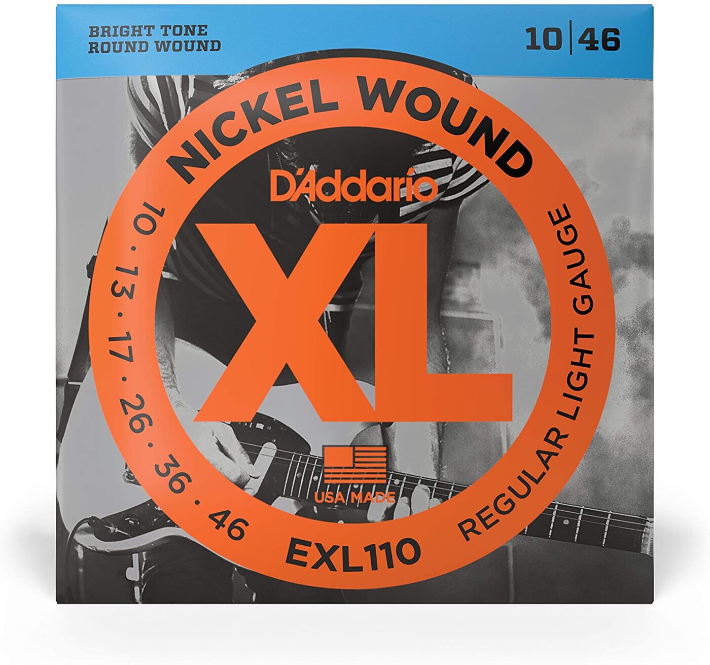 Струны для гитары, для электрогитары D'Addario EXL110 XL NICKEL WOUND 10-46, бронза