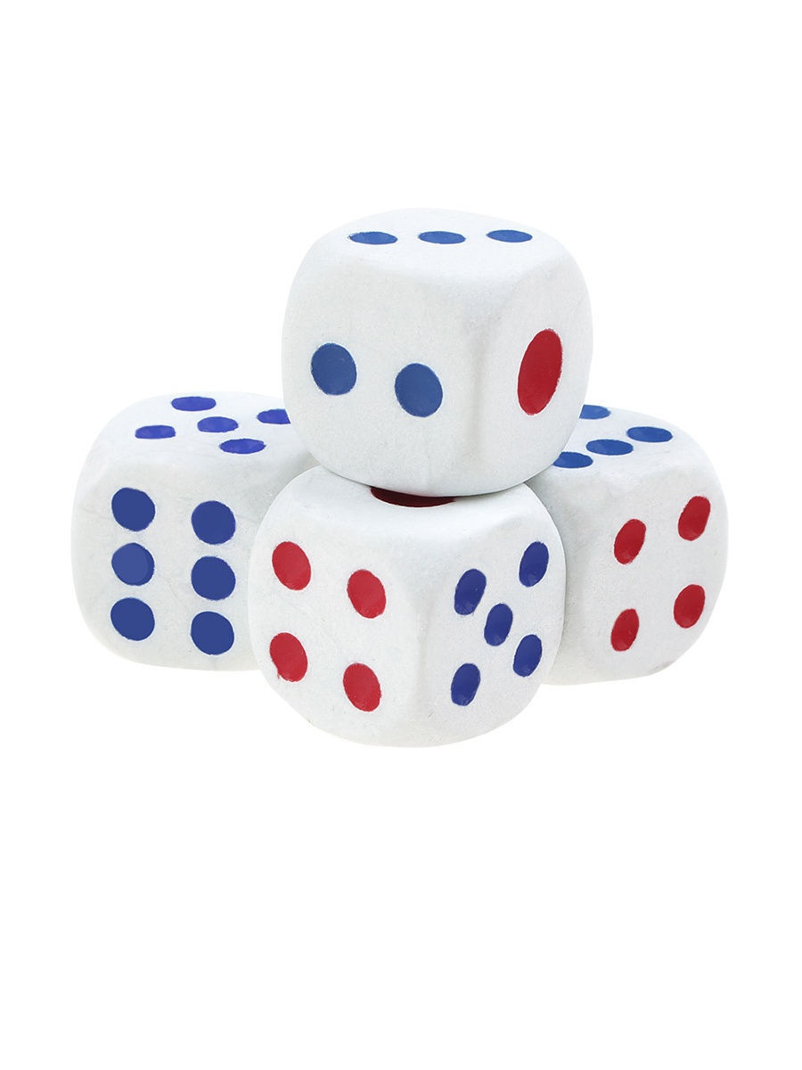 GameLiner Набор игральных кубиков (кости), 4 шт., 1.8х1.8 см., белые ...