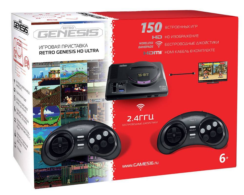 Игровая приставка Sega Retro Genesis HD Ultra + 150 игр - купить с  доставкой по выгодным ценам в интернет-магазине OZON (229453743)