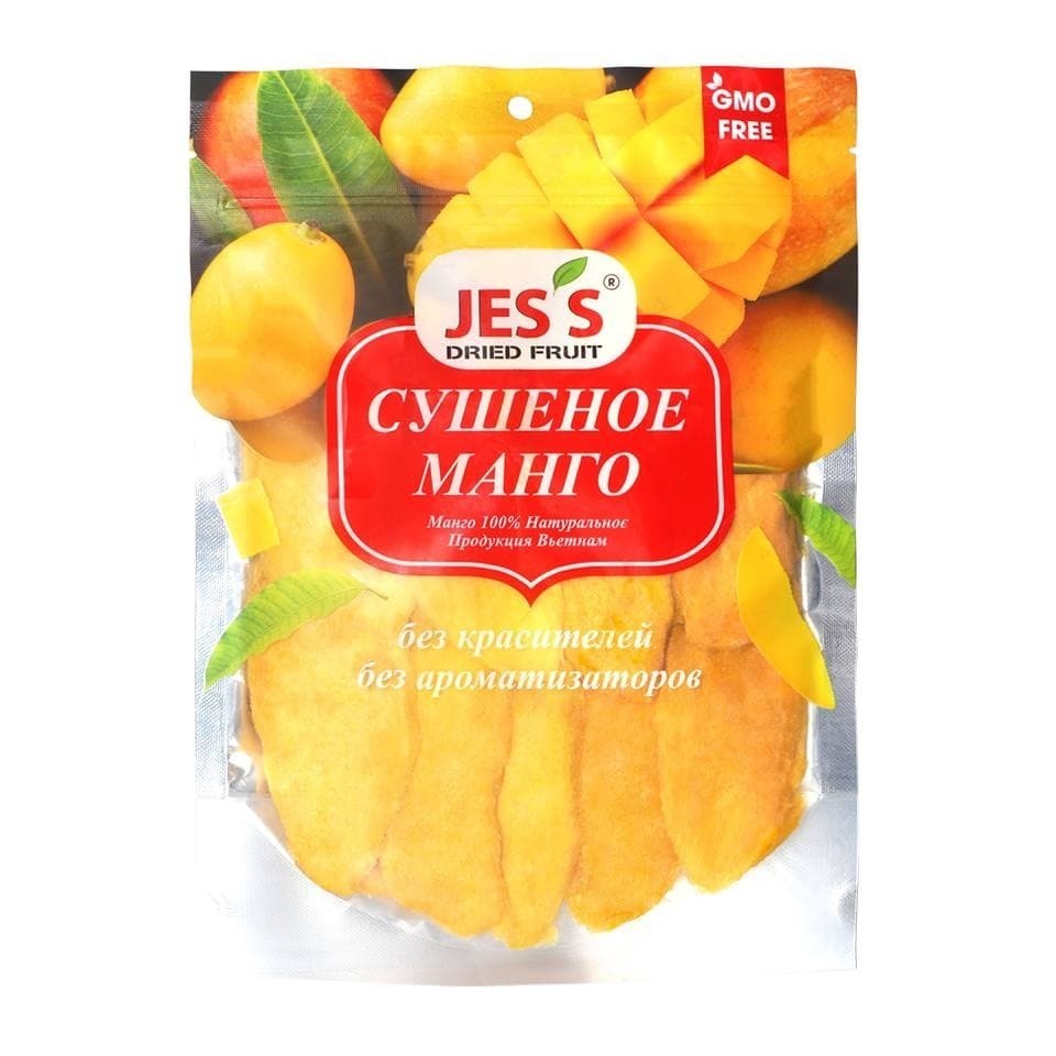 Характеристики Манго сушеное натуральное JES'S, 500 гр, подробное ...