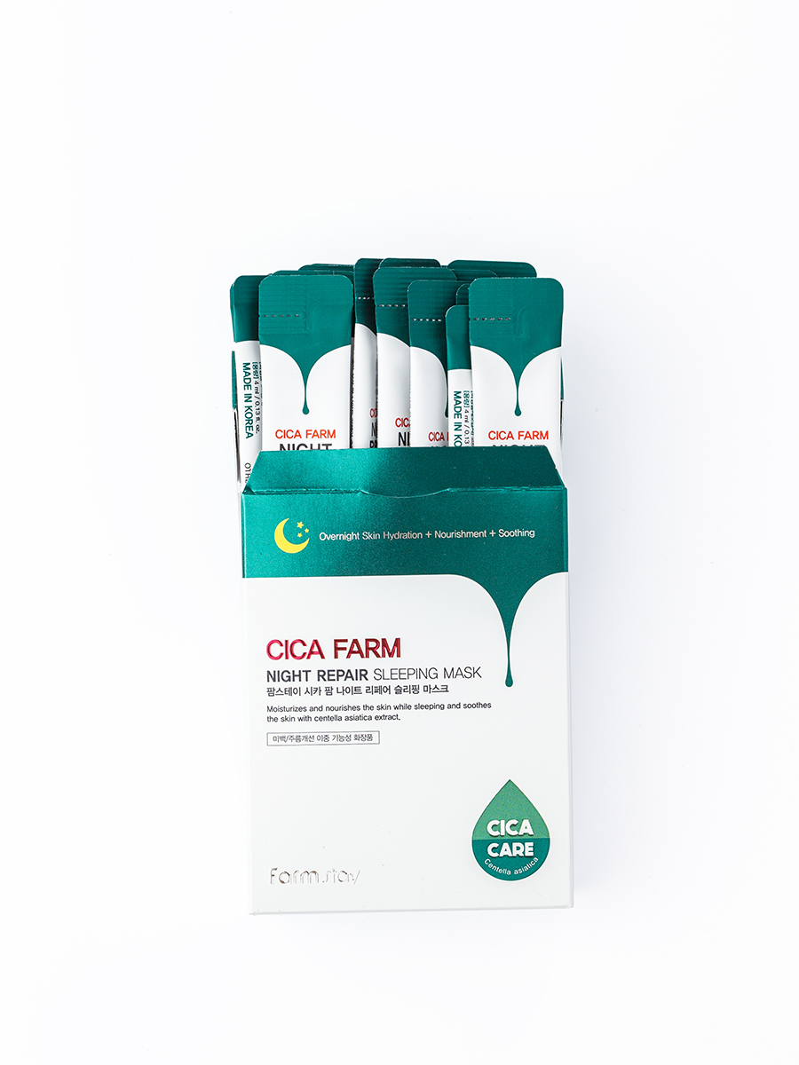 Farmstay cica farm night repair sleeping mask. Farmstay cica Farm Night Repair sleeping Mask, 4ml. Восстанавливающая ночная маска в саше с центеллой азиатской. Маска Night Repair sleeping cica Farm. Farm stay cica Farm Active conditioning Balm ночная маска с центеллой азиатской 4ml*20ea.