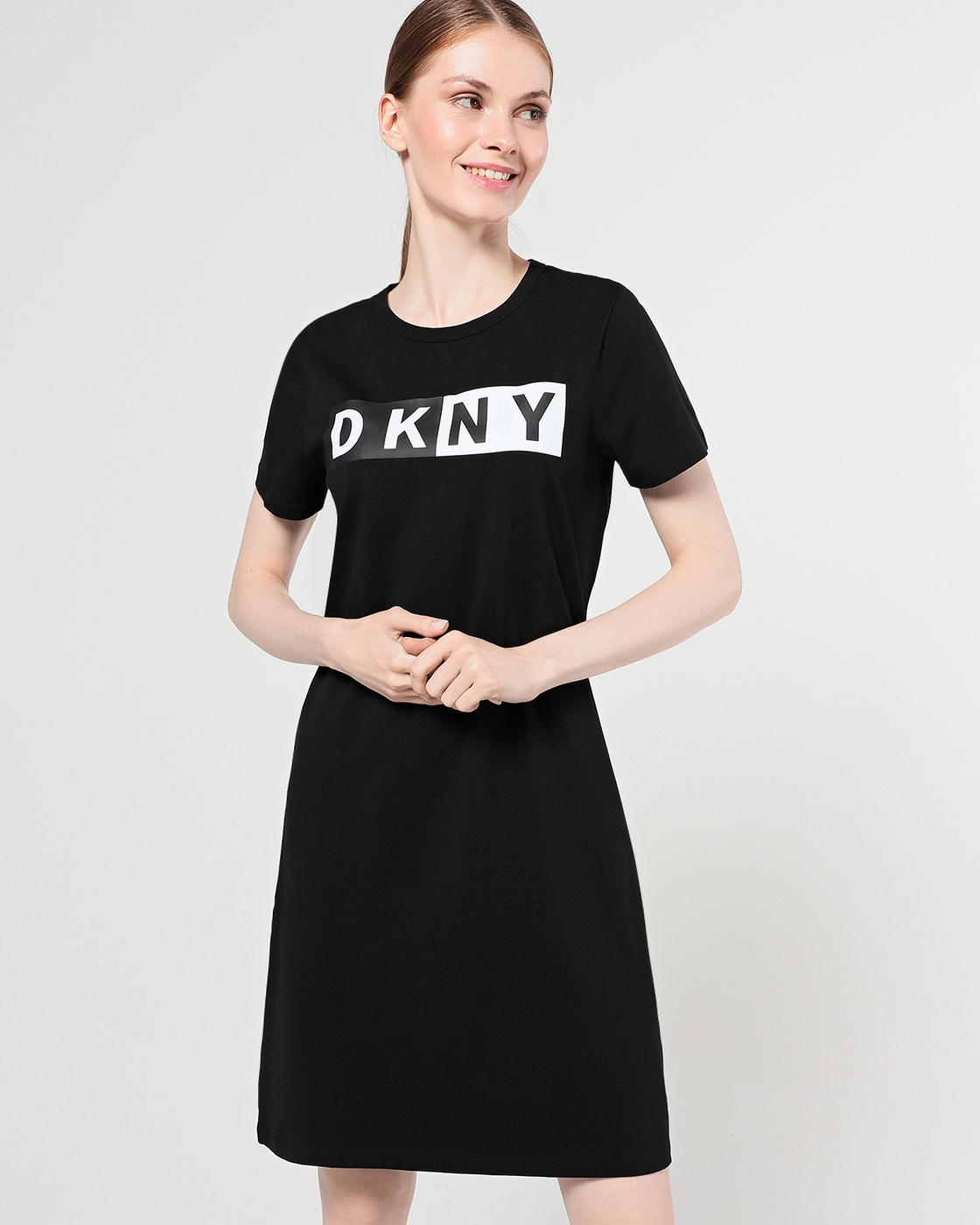 Платье DKNY, цвет: черный. DP9D4261/BLK. Размер S (42), Женский, стиль ...