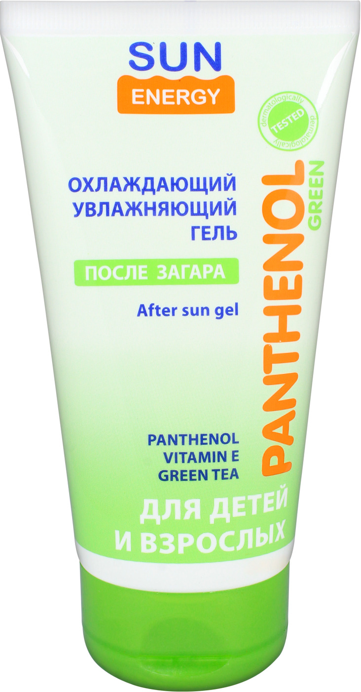 Sun Energy Гель после загара Green Panthenol, Охлаждающий, Увлажняющий ...