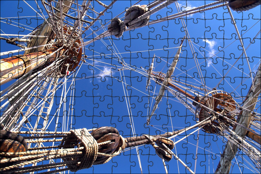 Магнитный пазл 27x18см."Оснастка, парусное судно, судно" на холодильник - купить