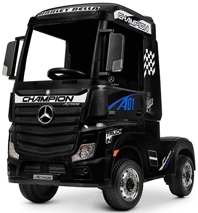 Электромобиль RiverToys Mercedes-Benz Actros (Черный глянец)