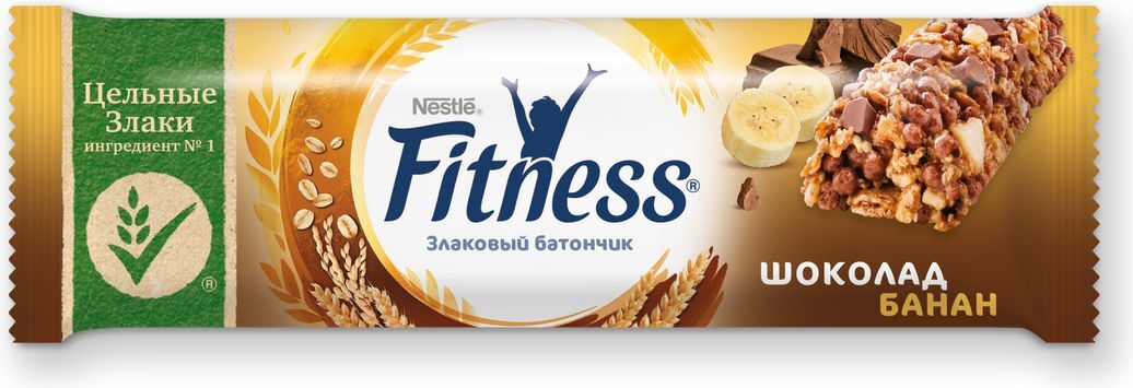 Батончик Nestle Fitness с цельными злаками, шоколадом и бананом, 23,5 г ...