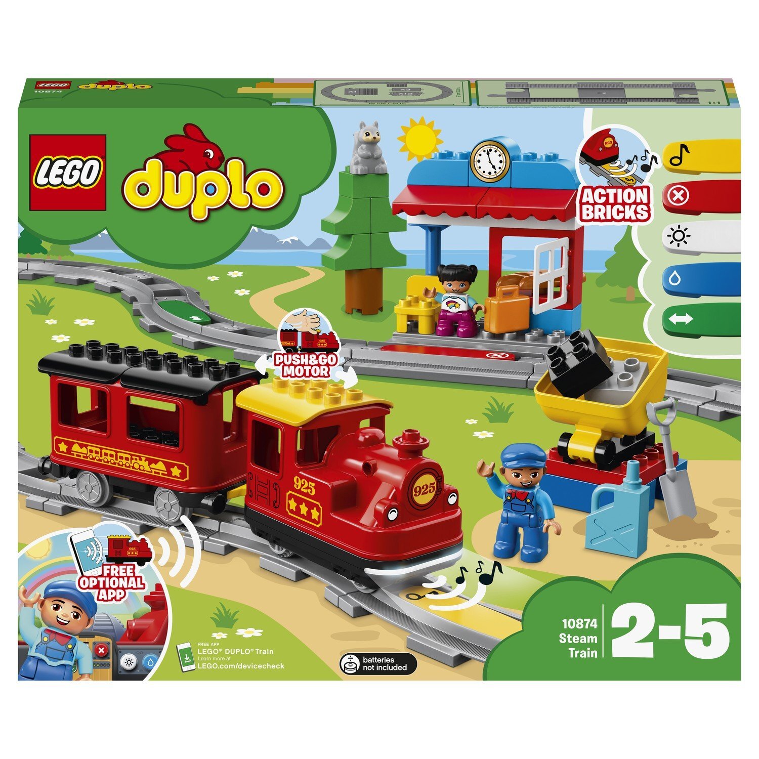 Конструктор LEGO поезд железная дорога, набор LEGO DUPLO 10874