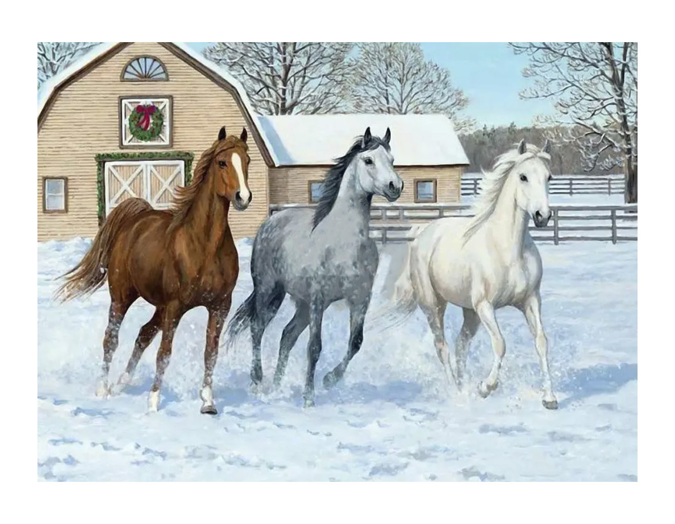 Персис Клейтон зима лошадь и кот