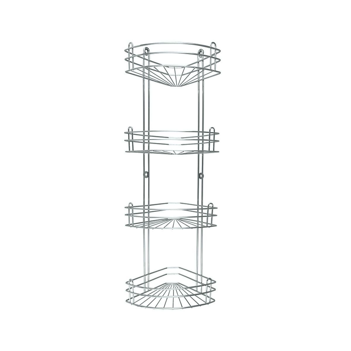 Полка для ванной 4-ярусная угловая Rosenberg RUS-385026-4 Zn, гальваника хром-цинк