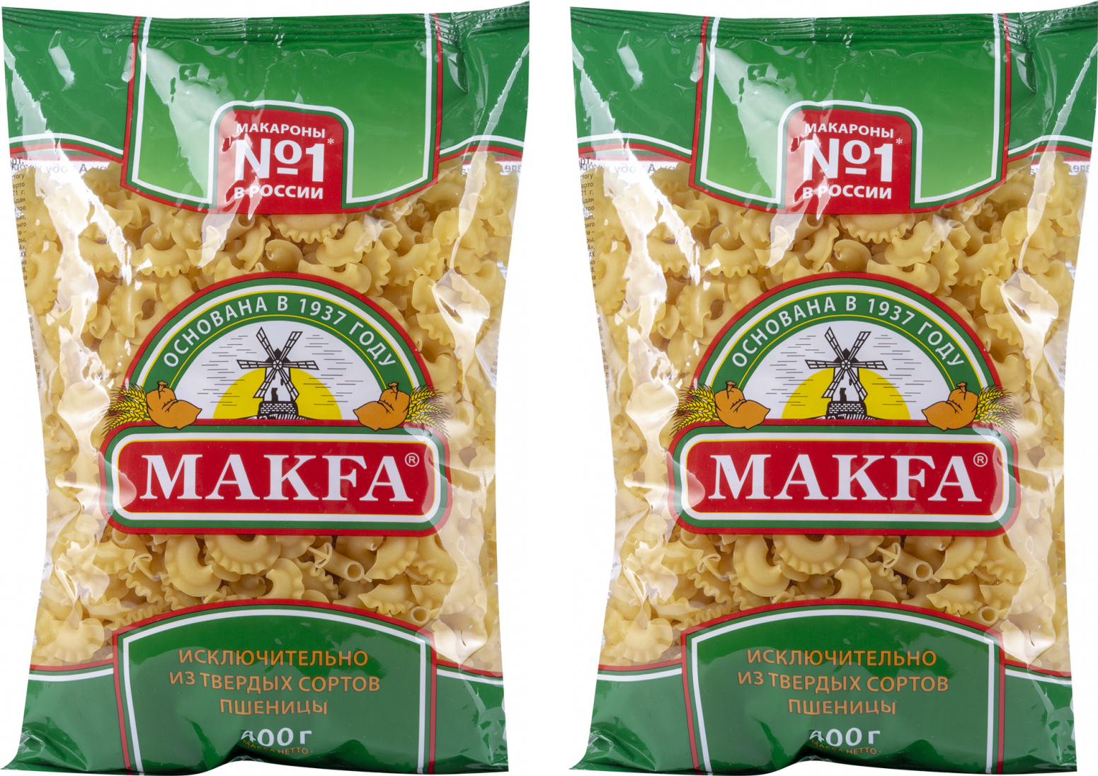 Макаронные изделия Makfa Петушиные гребешки 400г (комплект из 2 шт ...