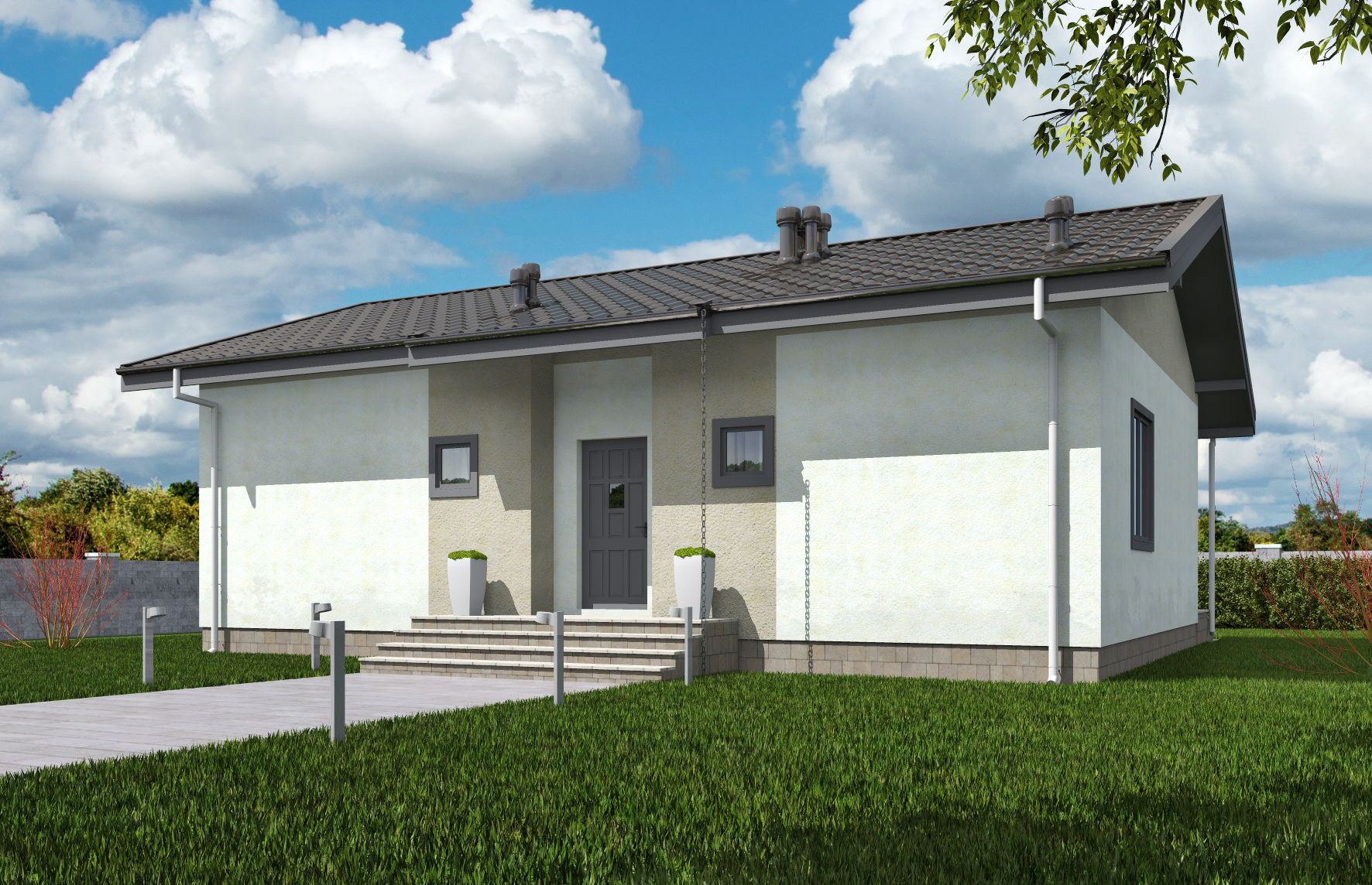 Проект "Миссури" площадь - 54.4 кв.м., из материала кирпич, кол-во этажей 1