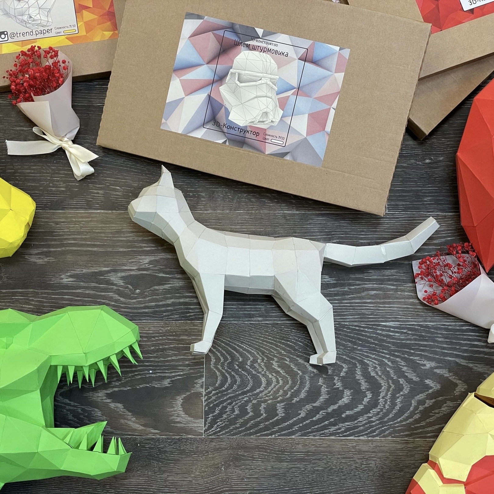 КОТ 3D конструктор из картона 3д /Пазлы/ Головоломки — купить в ...