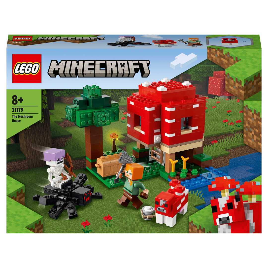 Конструктор LEGO Minecraft 21179 Грибной дом - купить с доставкой по  выгодным ценам в интернет-магазине OZON (493750678)