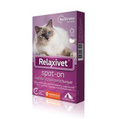 Relaxivet Успокоительные капли для кошек, 4 тюбик-пипетки