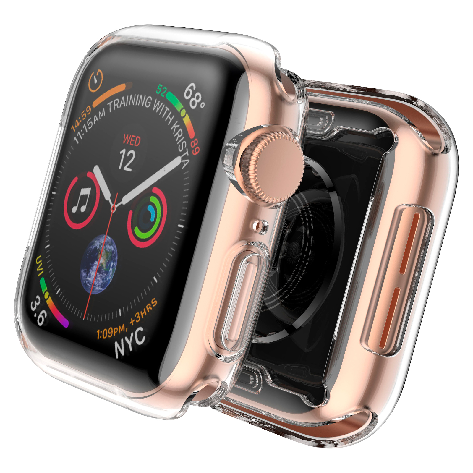 ЧехолнасмартчасыAppleWatch4/5/SE/6сдиагональюэкрана44ммLuckroute-Противоударныйбампердляумныхчасовсзащитойотцарапин,повреждений,падений,грязииотпечатков-Защитныйкейс