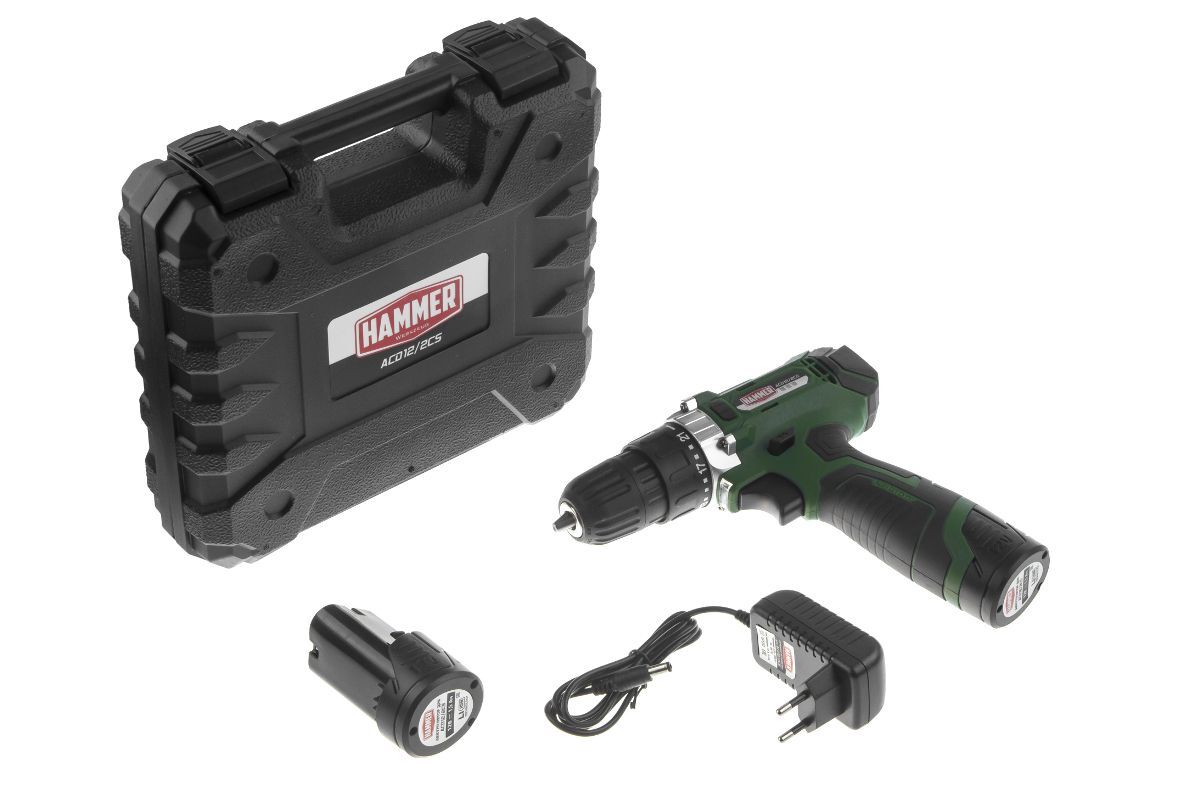 Дрель-шуруповерт, Шуруповерт Hammer ACD12/2CS, От аккумулятора, Сменный ...