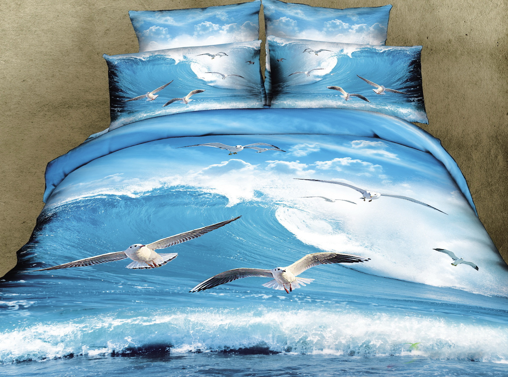 Комплект постельного белья мако-сатин морская волна