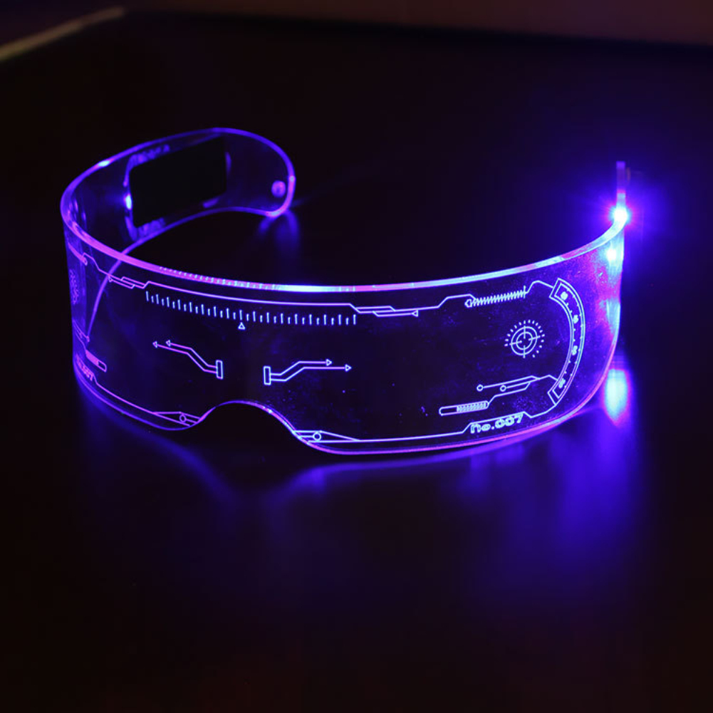 очки cyberpunk светящиеся led светодиодные фото 4