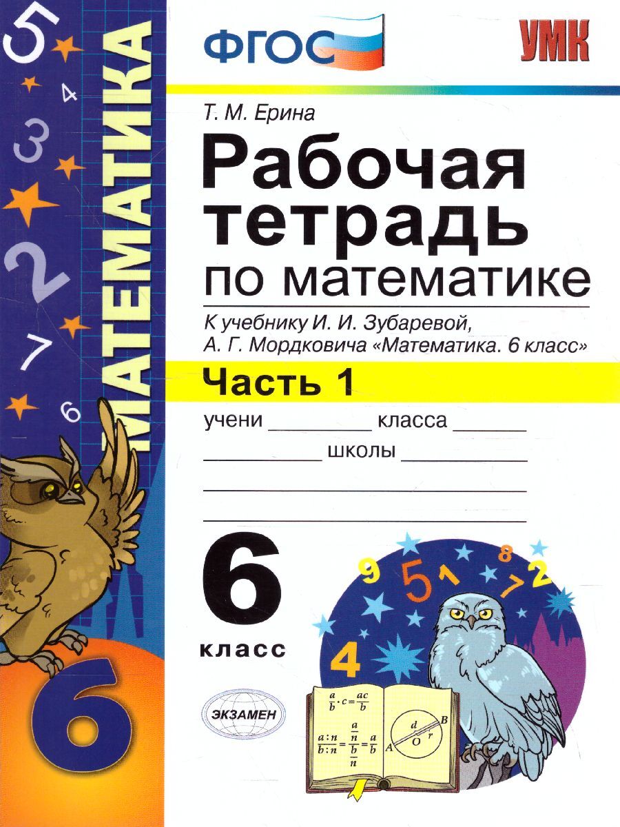 Математика 6 класс. Рабочая тетрадь. Часть 1. ФГОС | Ерина Татьяна  Михайловна - купить с доставкой по выгодным ценам в интернет-магазине OZON  (523975897)