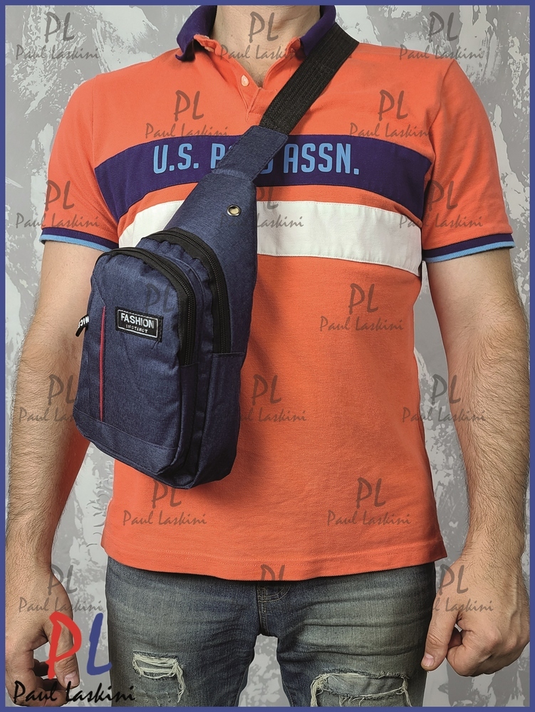 Сумка мужская через плечо / сумка плечевая, синий / нагрудная сумка для ...