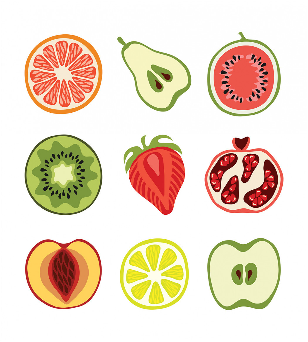 Овощи фрукты в разрезе для детей