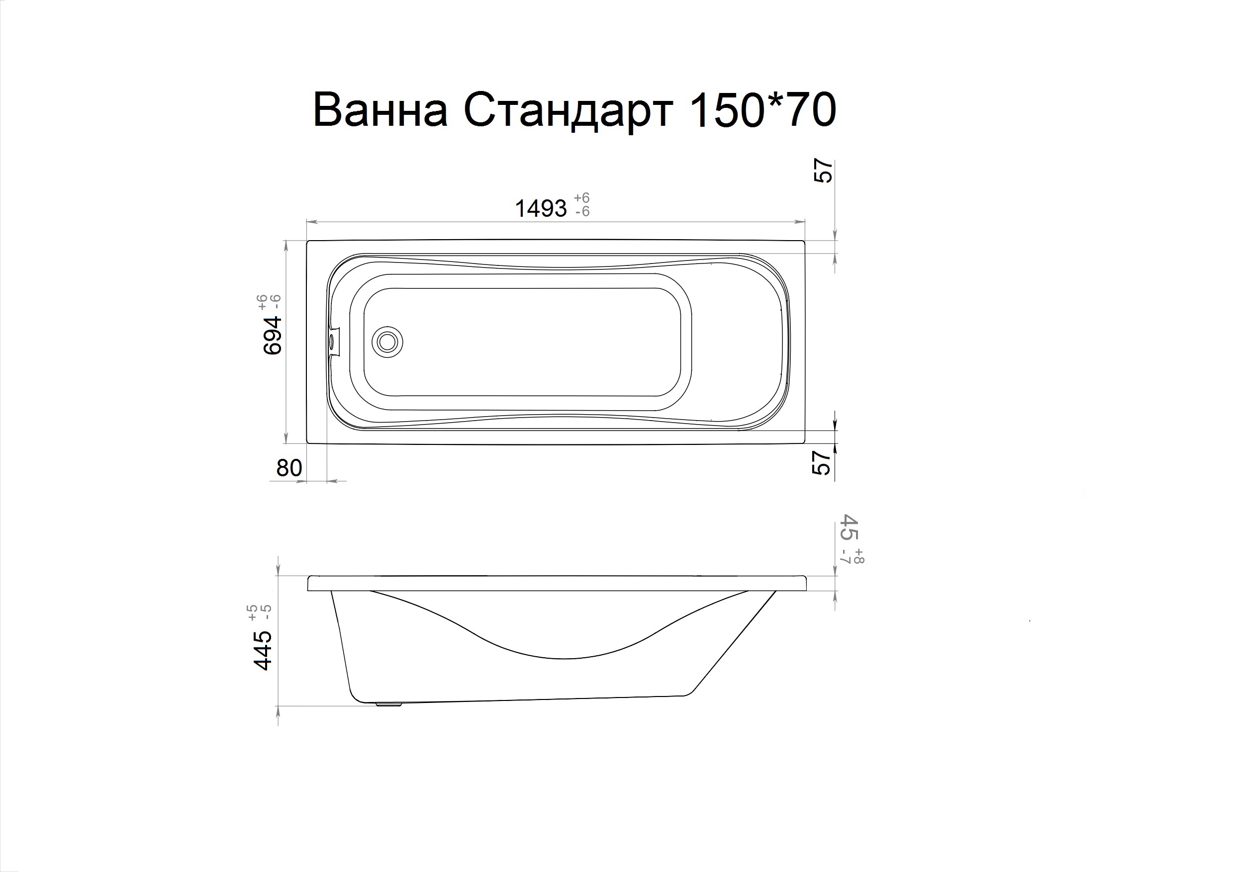 карниз для ванны тритон николь