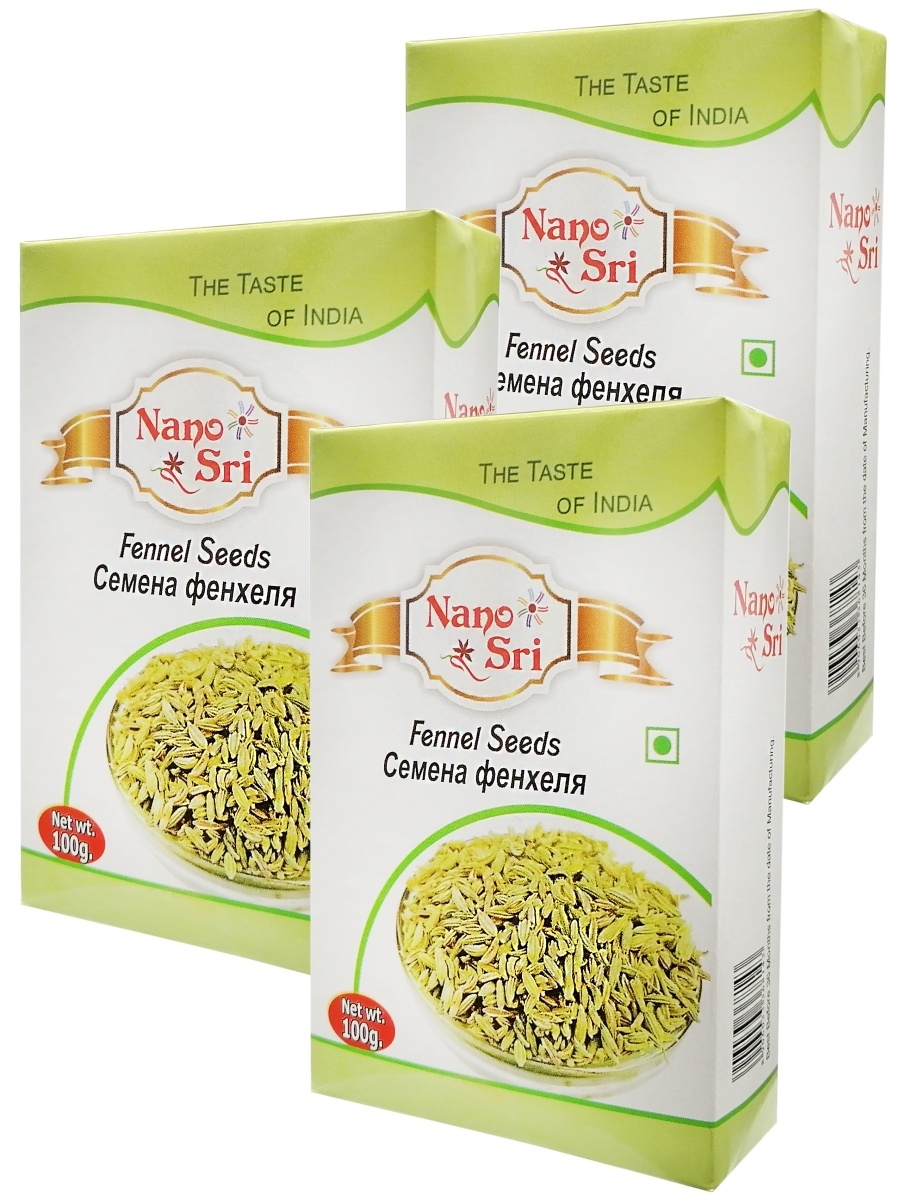 Семена фенхеля (Fennel Seeds) Nano Sri, 100 г - 3 шт