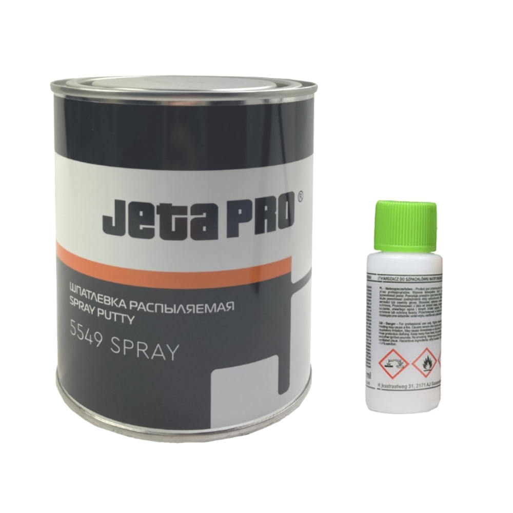 шпатлёвка жидкая JETA PRO SPRAY 5549 с отвердителем 1,2 литра