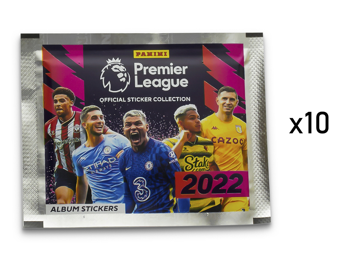 Panini / 10 пакетиков наклеек / Premier League 2021-2022 Премьер-лига сезона 2021-22 / 50 наклеек