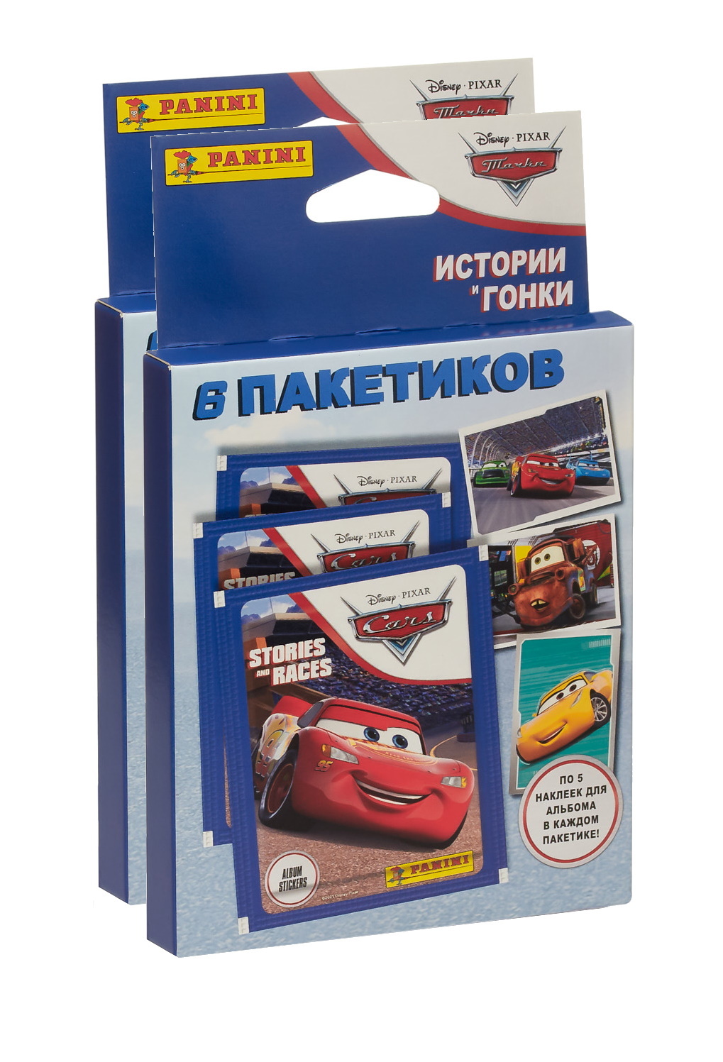 Panini / 2 блистера CARS ТАЧКИ. ИСТОРИИ И ГОНКИ / 60 наклеек