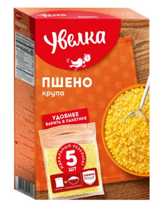 "УВЕЛКА" Крупа Пшено шлифованное в пакетах для варки 5пак.*80гр. 400гр.*5шт.