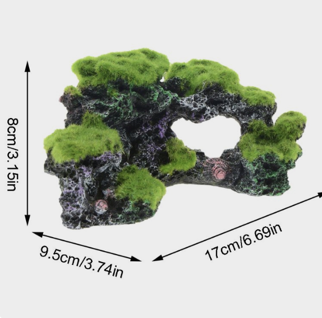 Декорация для аквариума Скала с мхом