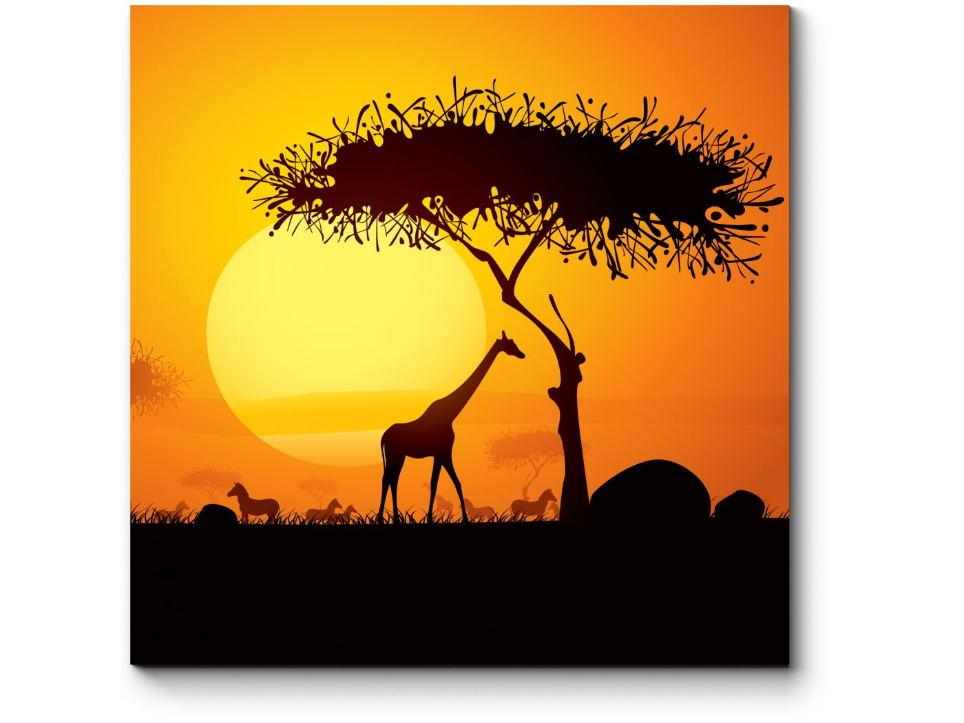 Модульная картина Африканский закат