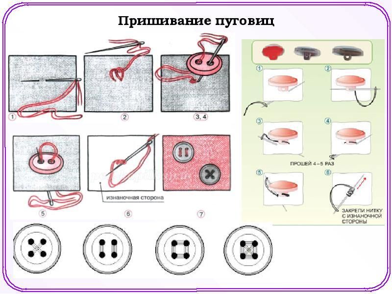 Как пришить пуговицы по косой