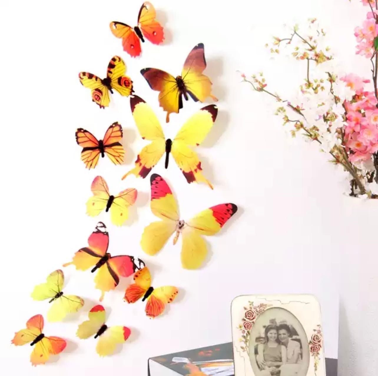 Как разместить бабочки на стене фото