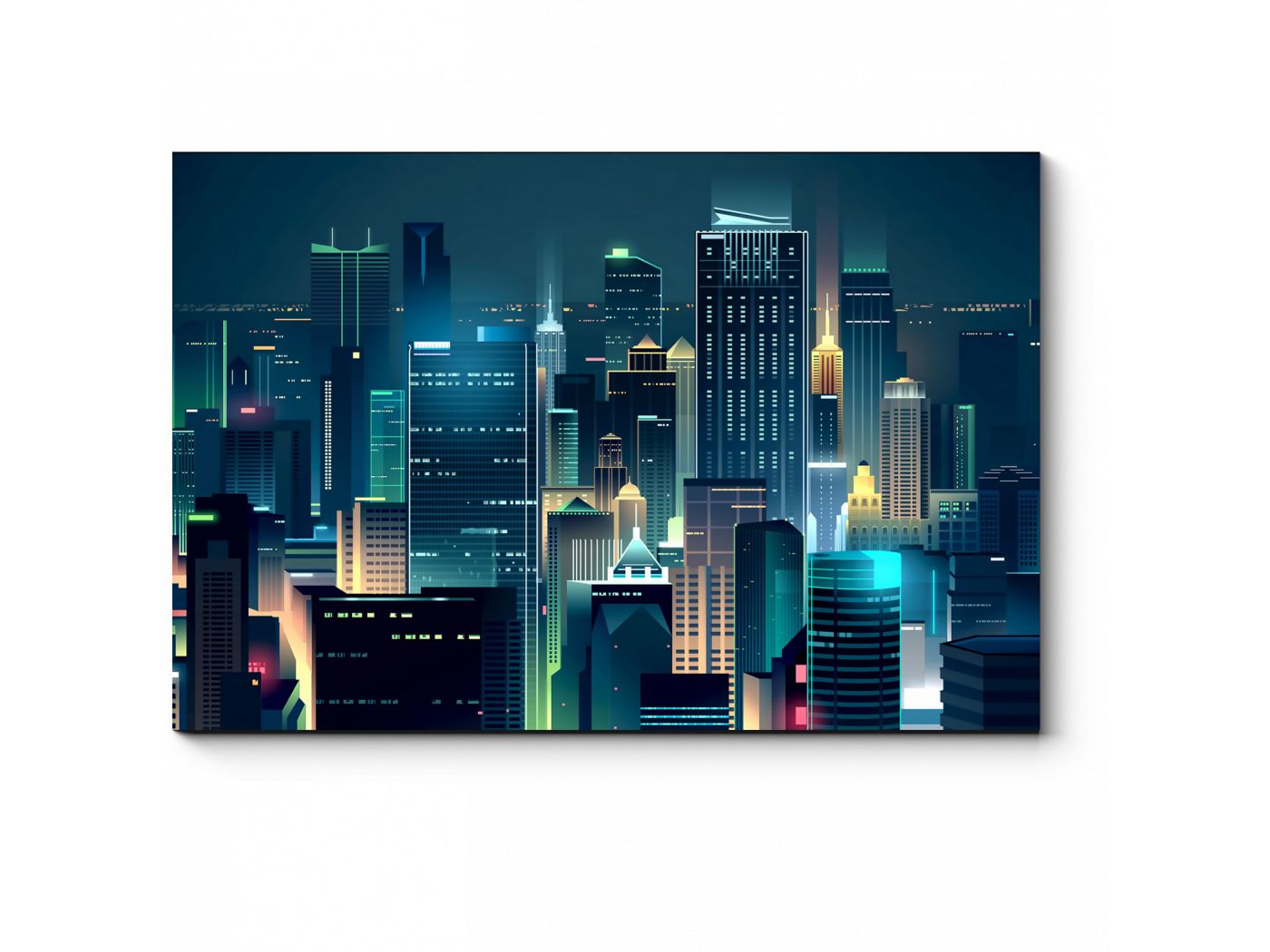 Картина ночной город в интерьере
