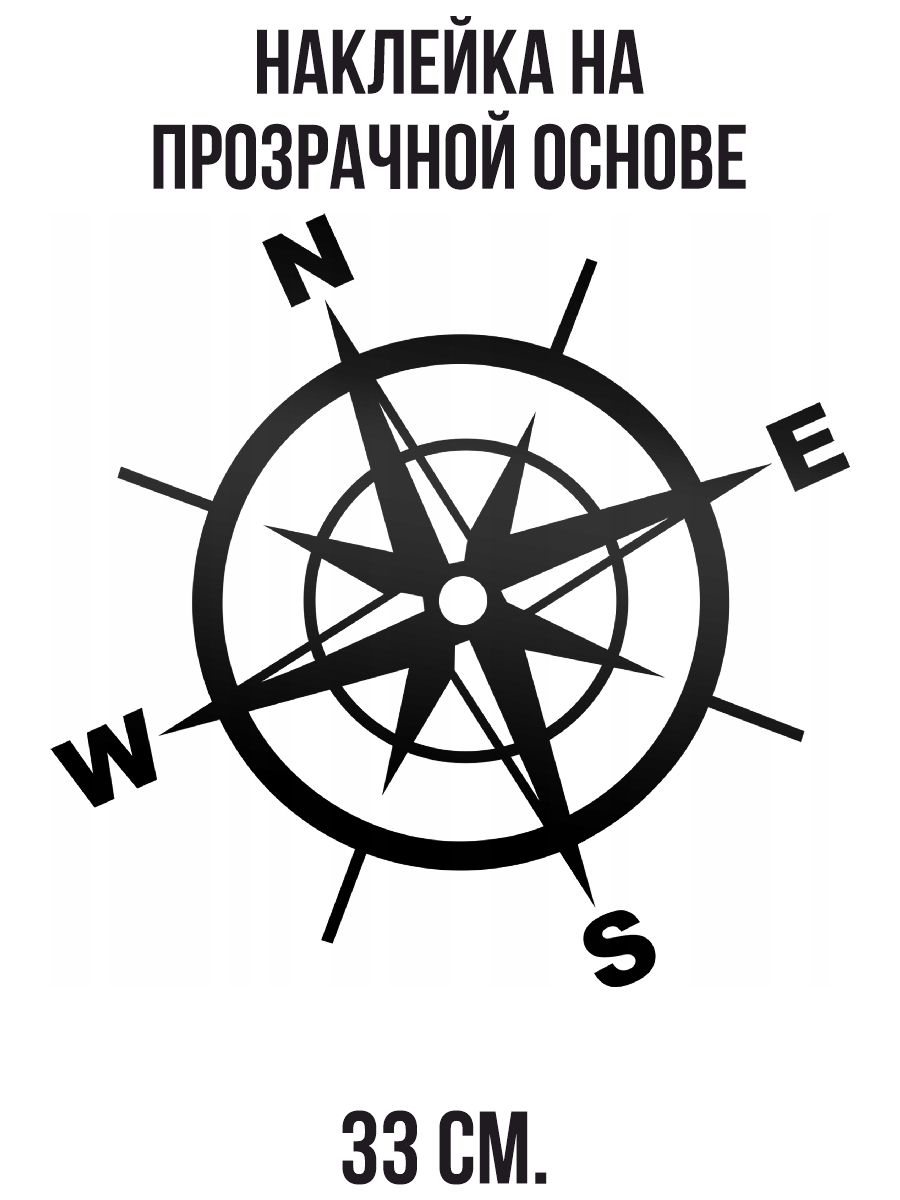 Наклейка интерьерная для декора Компас роза ветров север юг запад восток  купить по выгодной цене в интернет-магазине OZON (1259404208)