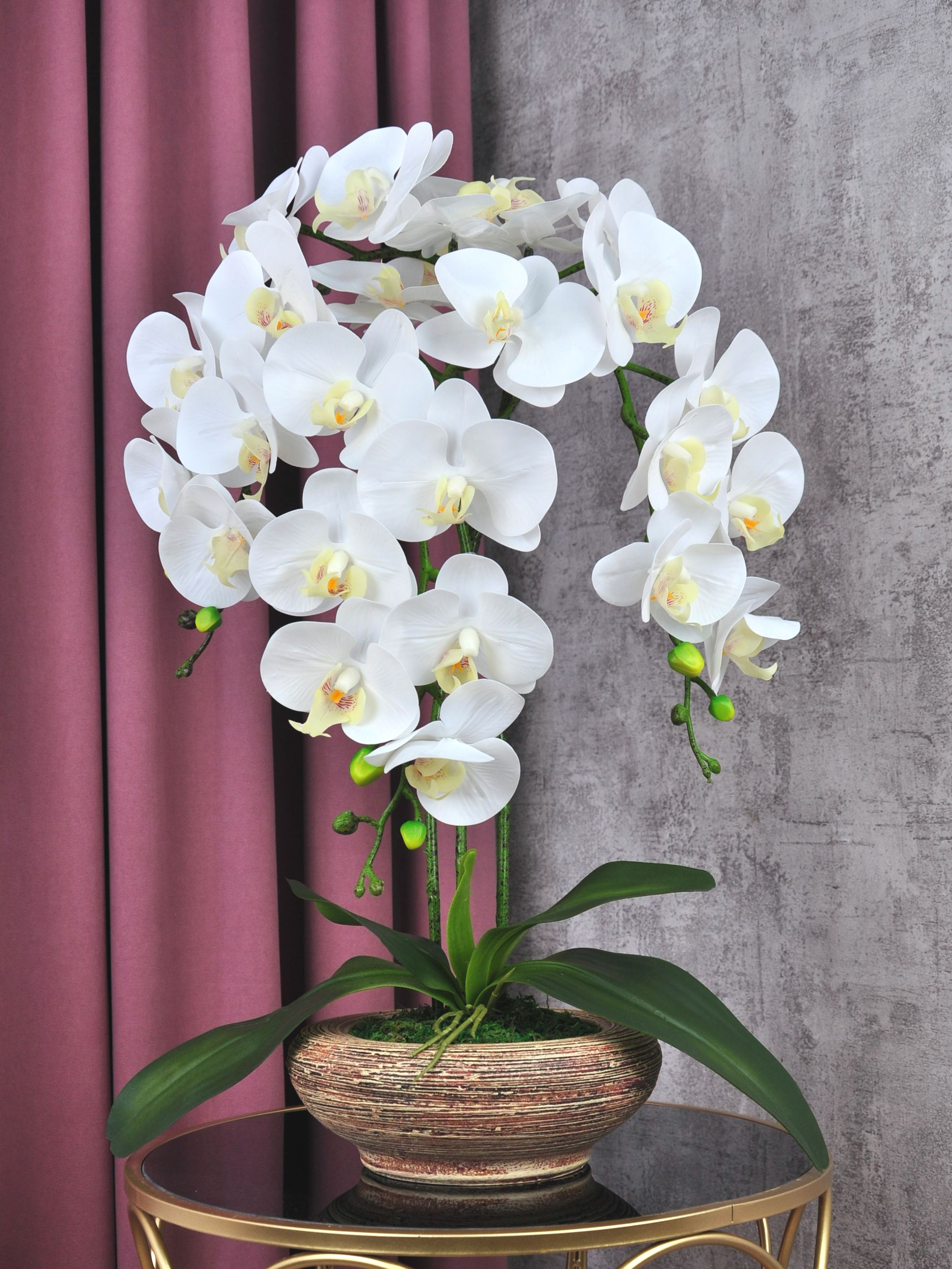 Орхидеи в горшках искусственные для домашнего интерьера