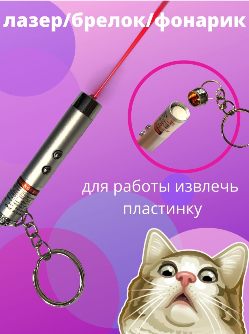 Лазерная указка игрушка для кошек с фонариком