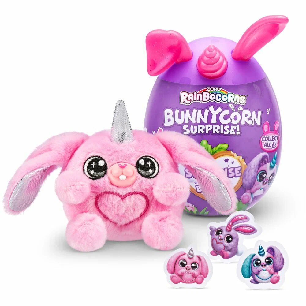 Игрушка-сюрприз Зуру Кролик Единорог / Zuru Rainbocorns BunnyCorn Surprise  яйцо (12см, плюш кролик + наклейки) - купить с доставкой по выгодным ценам  в интернет-магазине OZON (834041229)