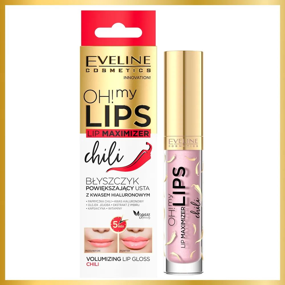 Блеск для увеличения. Блеск для губ Eveline Cosmetics Oh my Lips Lip Maximizer. Eveline блеск для увеличения объёма губ Чили 4,5мл.