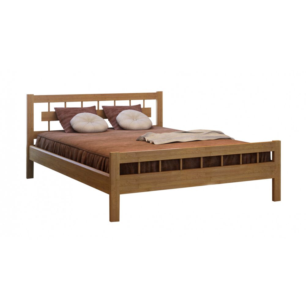 Кровать обычная двуспальная деревянная