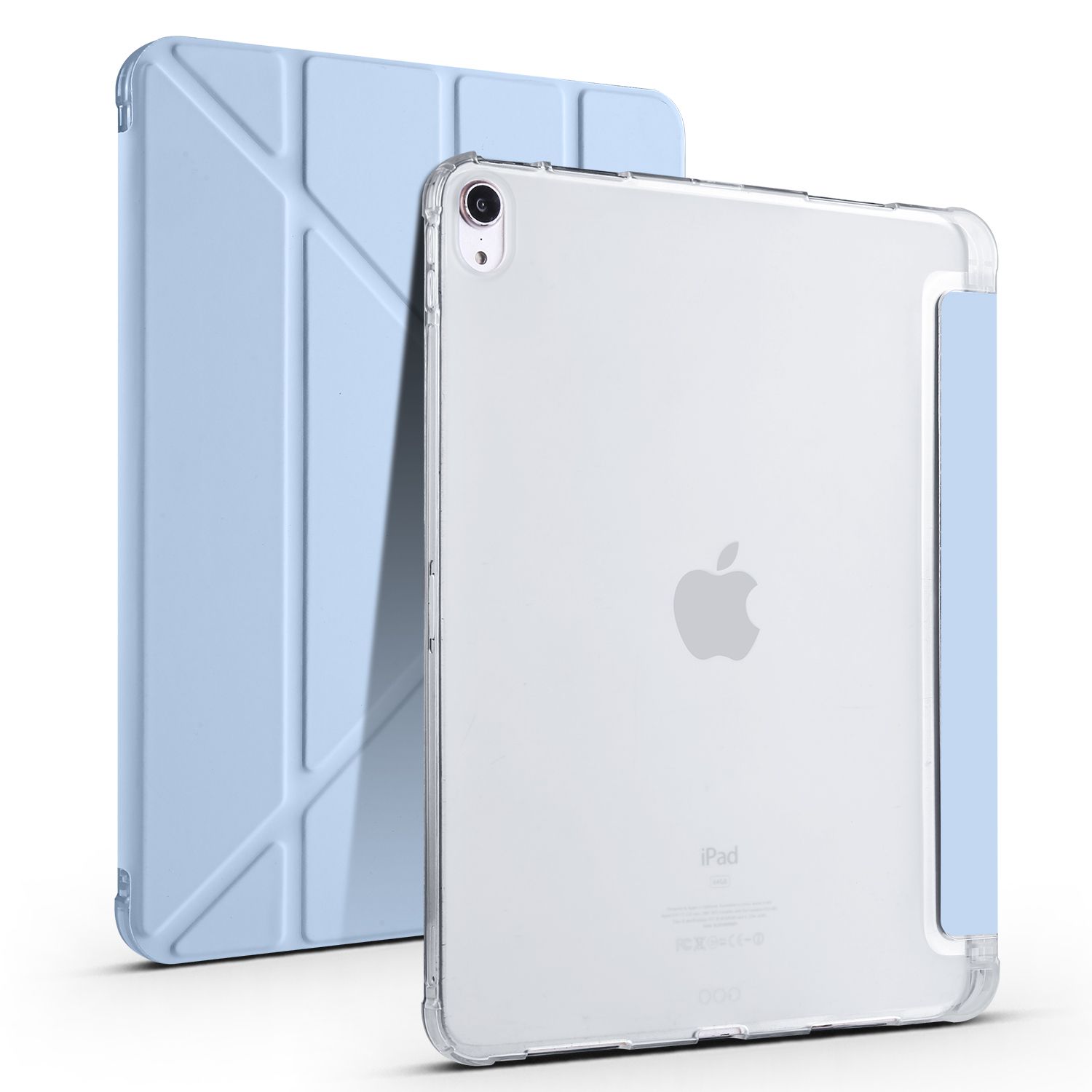 Чехол iPad Air 4 (2020) 10.9" / iPad Air 5 (2022) 10.9" с держателем для стилуса Y-сложение голубой