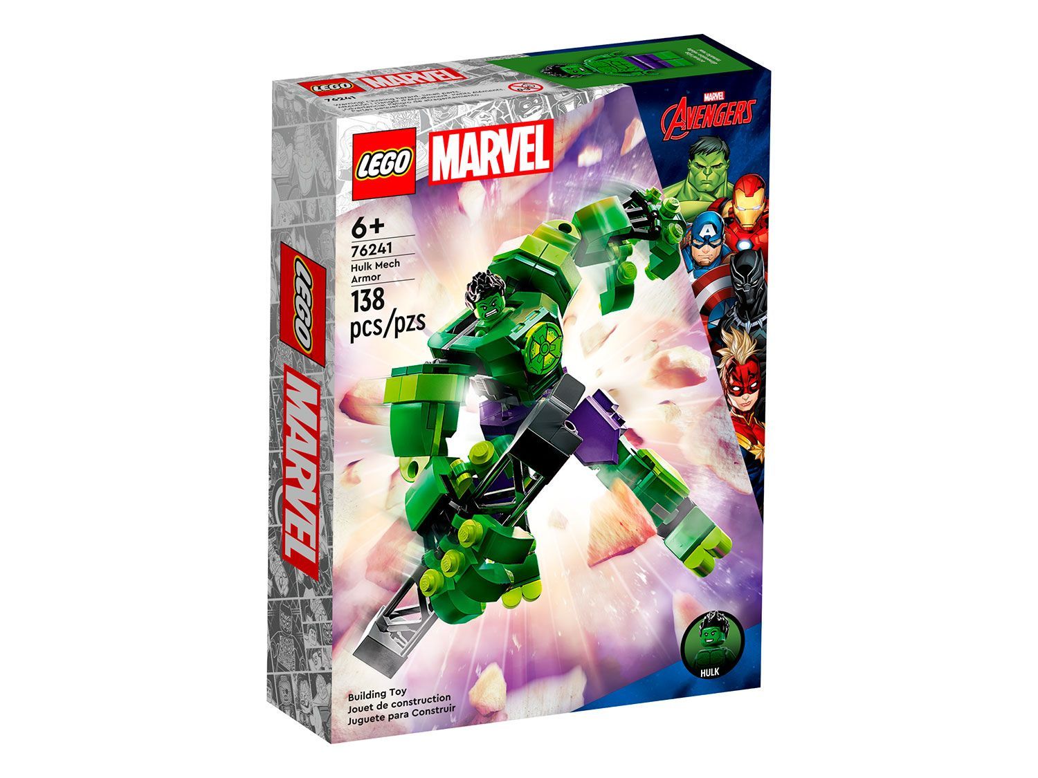 КонструкторLEGOMarvel76241БроняХалка,138деталей,6+