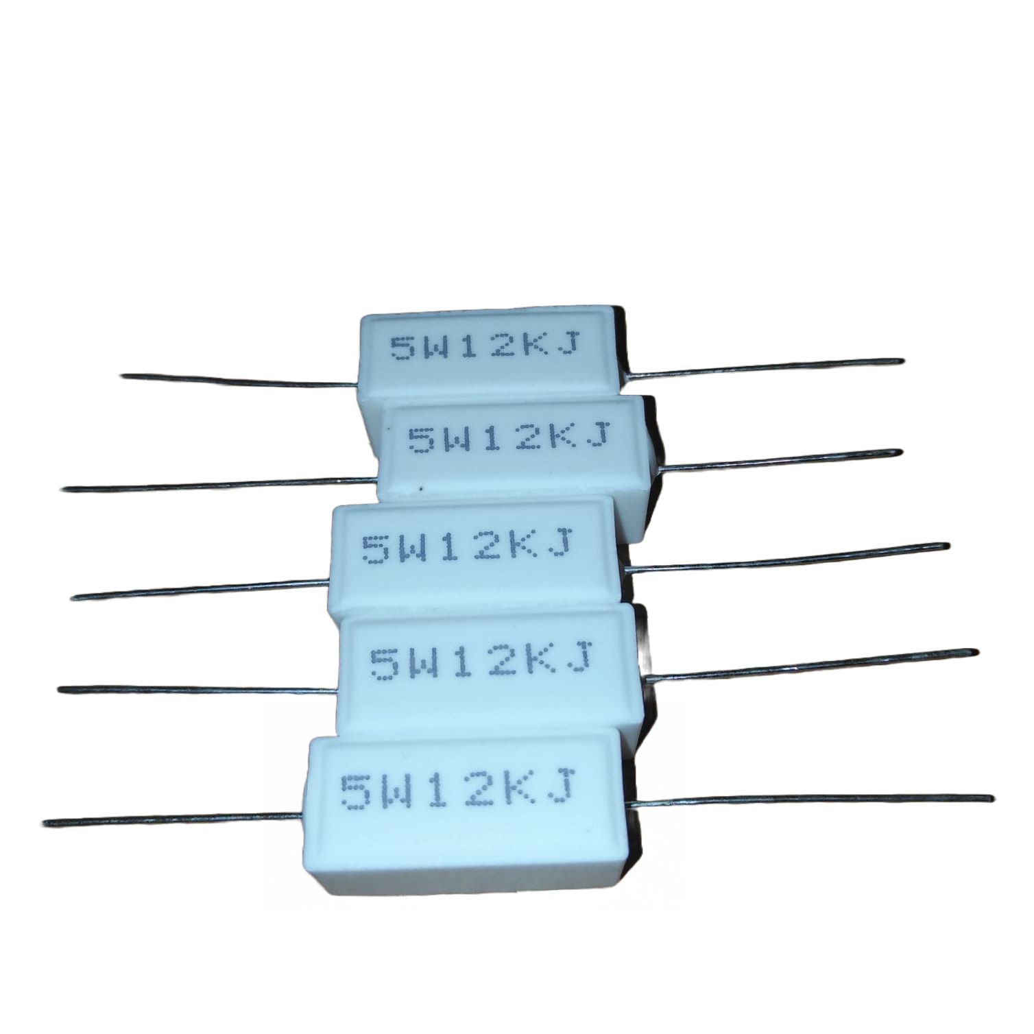 Резисторпроволочныймощный(цементный)SQP5Вт12кОм,5W12KJ-5штук