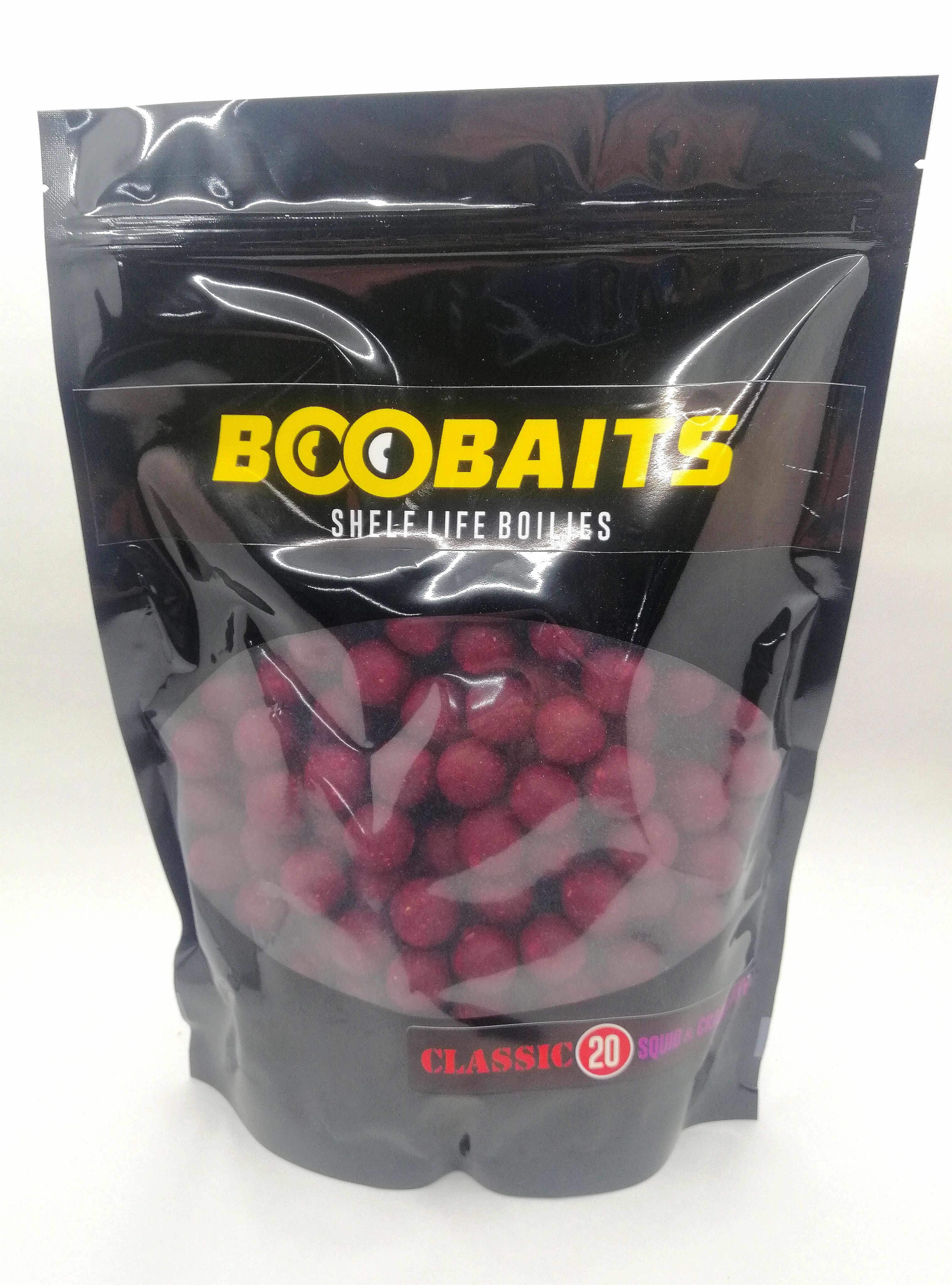 Бойлы вареные BooBaits CLASSIC 20мм Кальмар-клюква 1кг